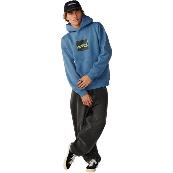 2026 Rip Curl Mens Rip Script Icon Hoodie 0F7MFL - Bluefin
